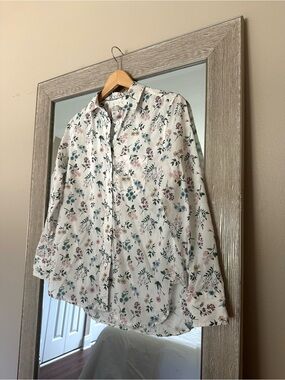 J. Crew Liberty Fabric White Floral Button Down Blouse NWT Size 2 XS